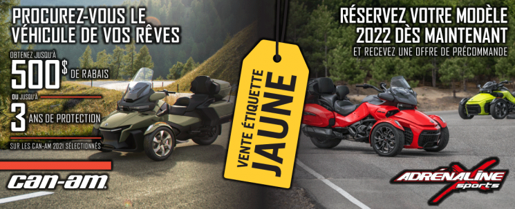 Vente étiquette jaune Can-Am on road